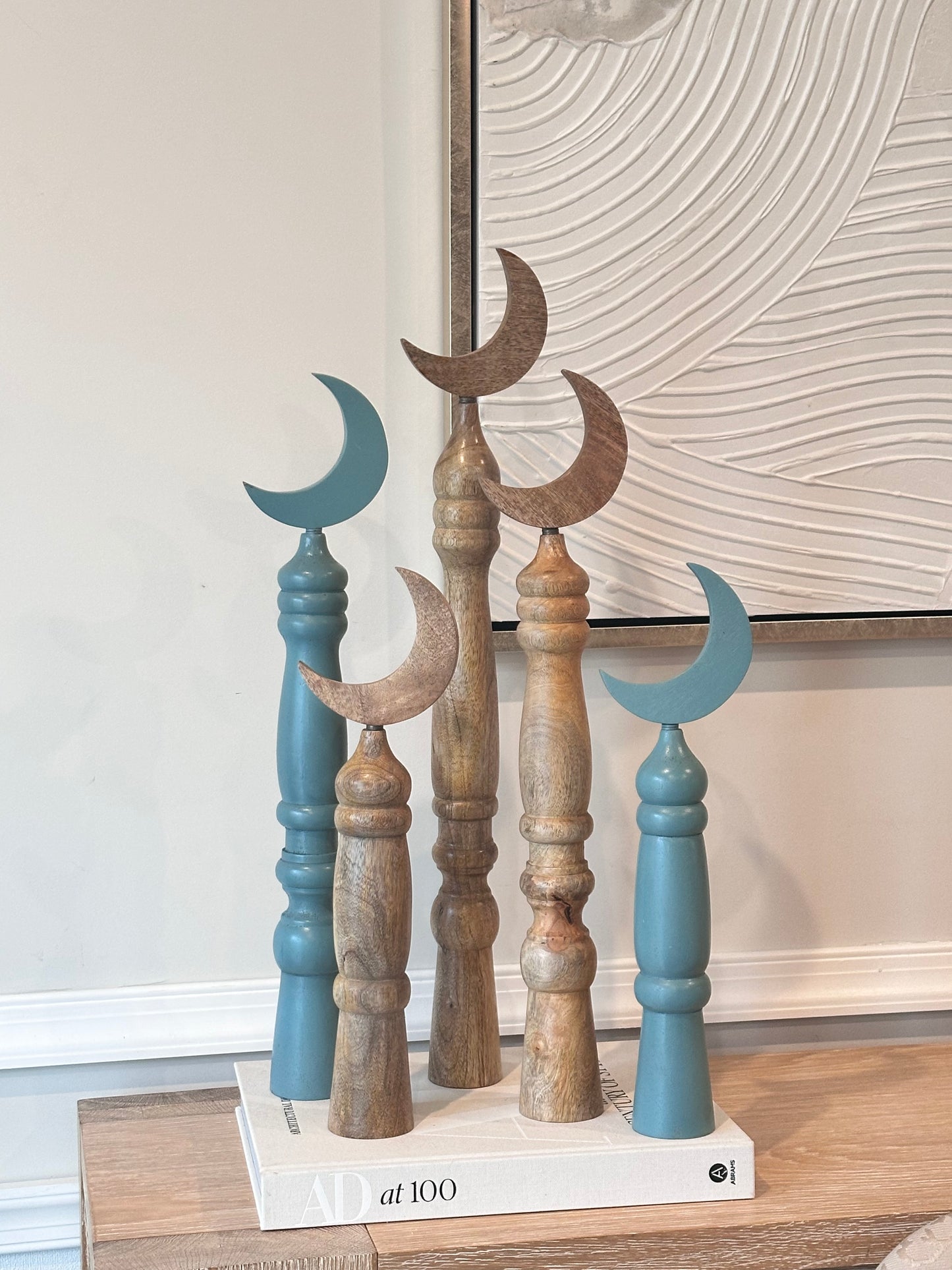 Ramadan Crescent Wooden Stand _ Set of 3