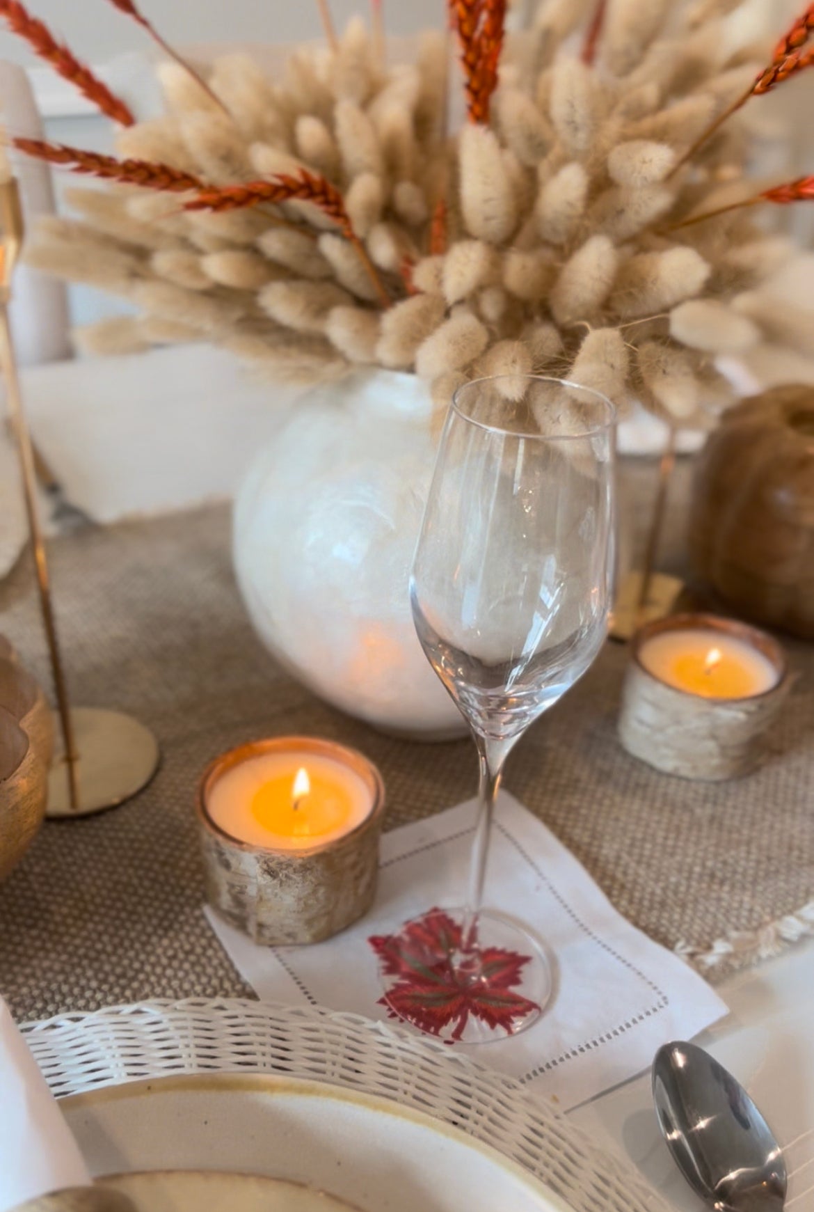 Cocktail Fall Leaf Napkins - Set of 4