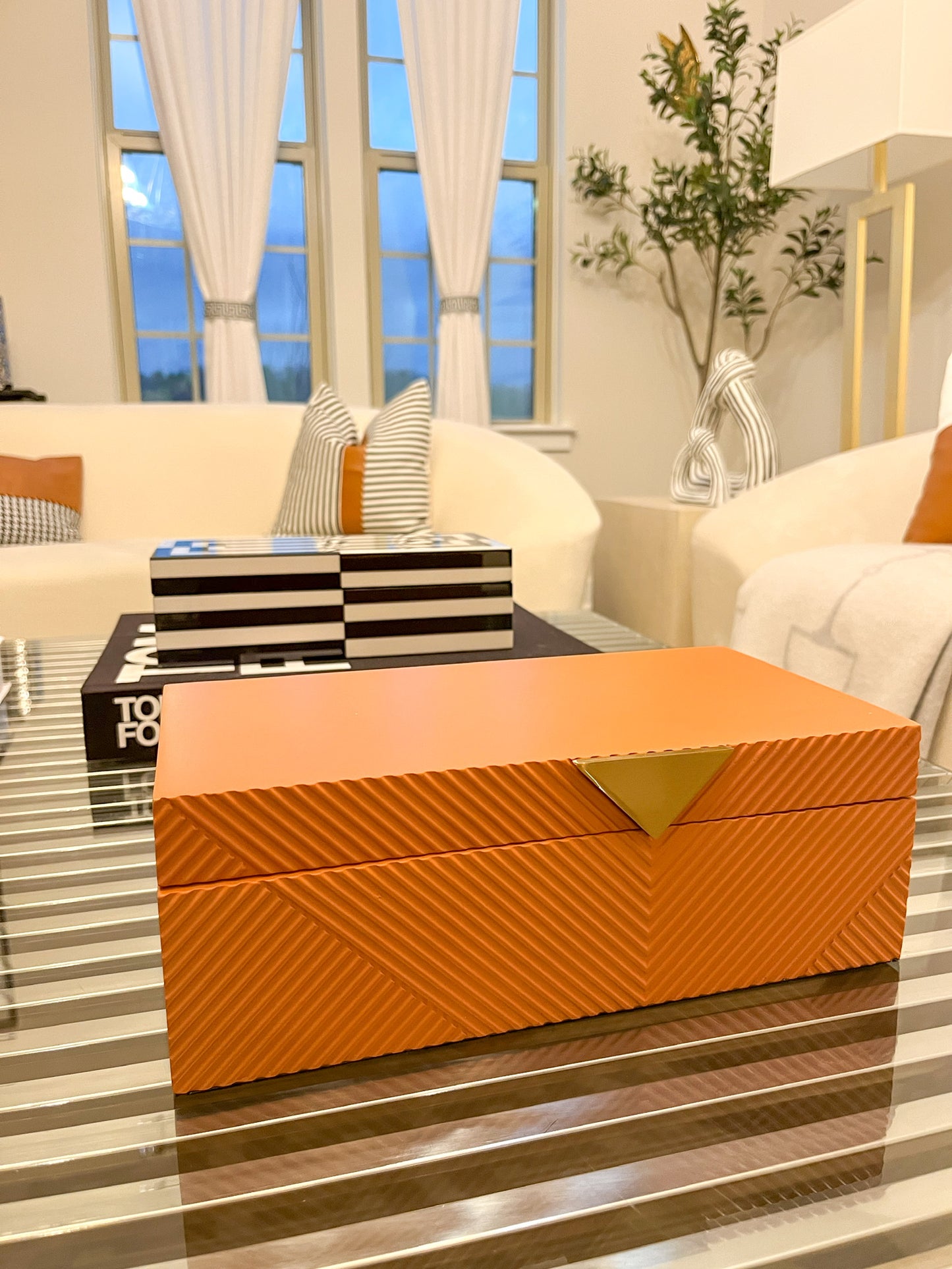 Ramadan Mubarak Orange Decorative Storage Box