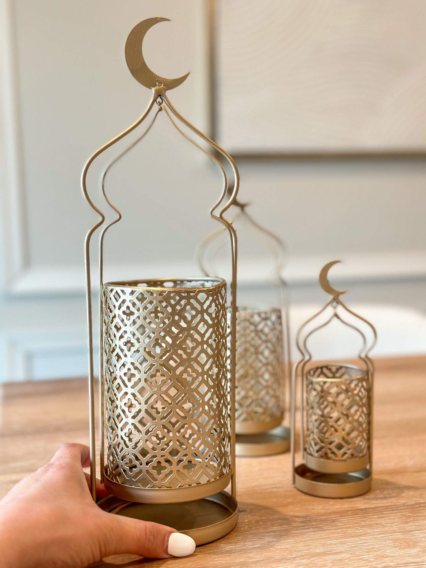 Gold Ramadan Lanterns Set