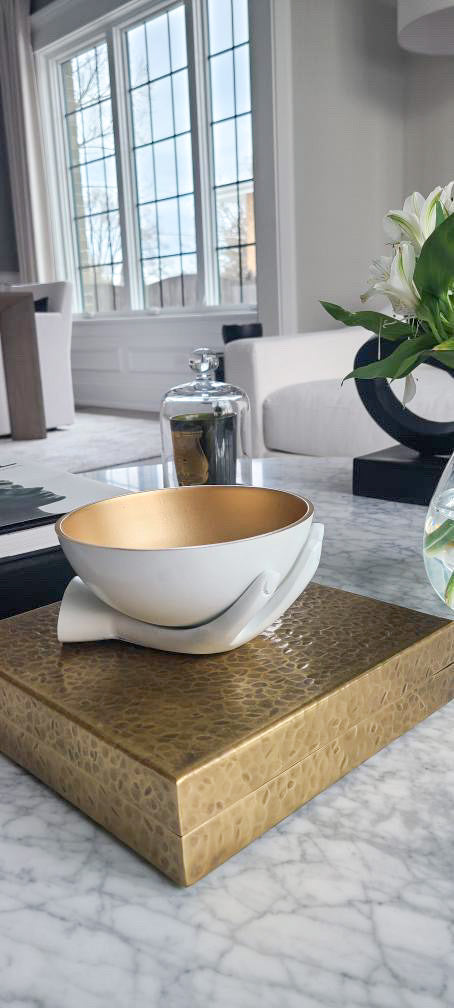 White and Gold Decorative Bowl