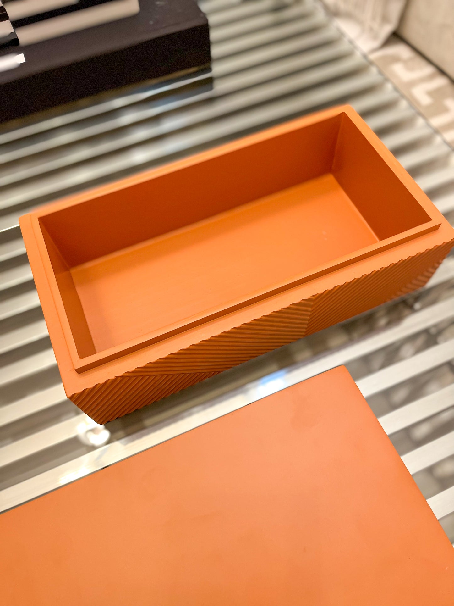 Geo Orange Decorative Storage Box