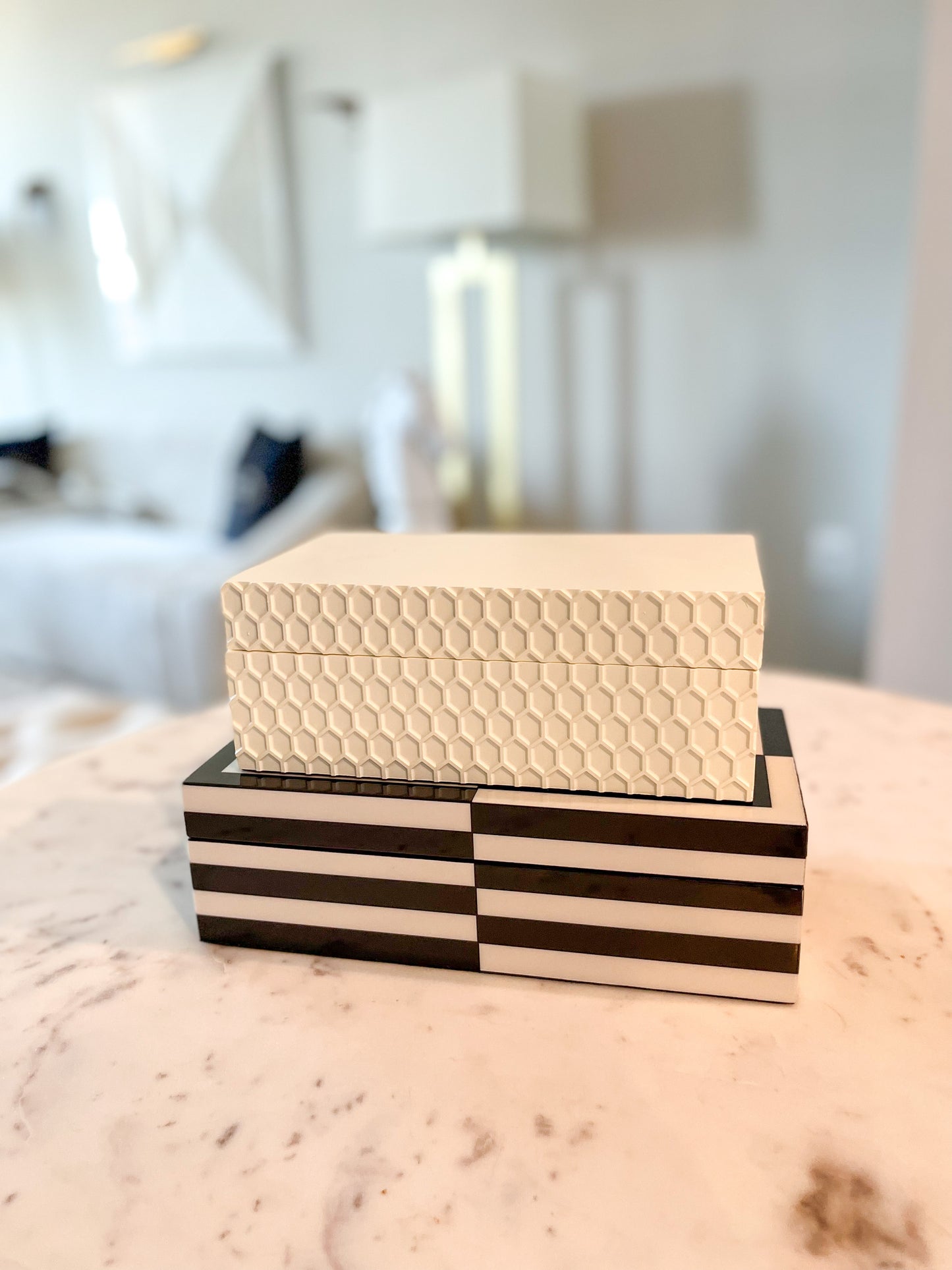 Black and White Mina Decorative Box