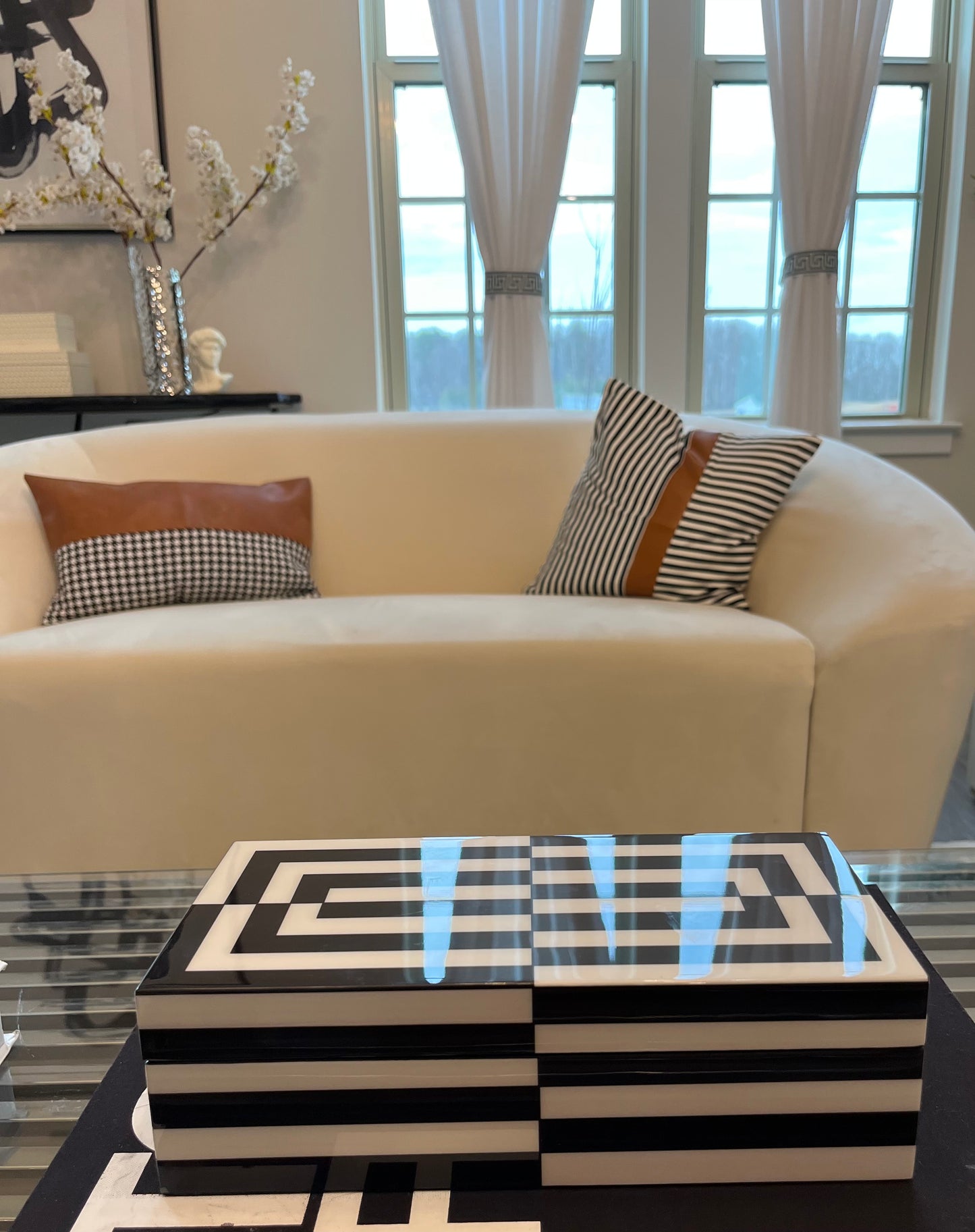 Black and White Mina Decorative Box