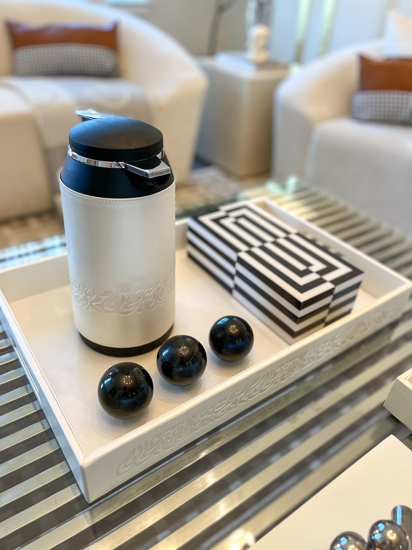 Black and White Mina Decorative Box