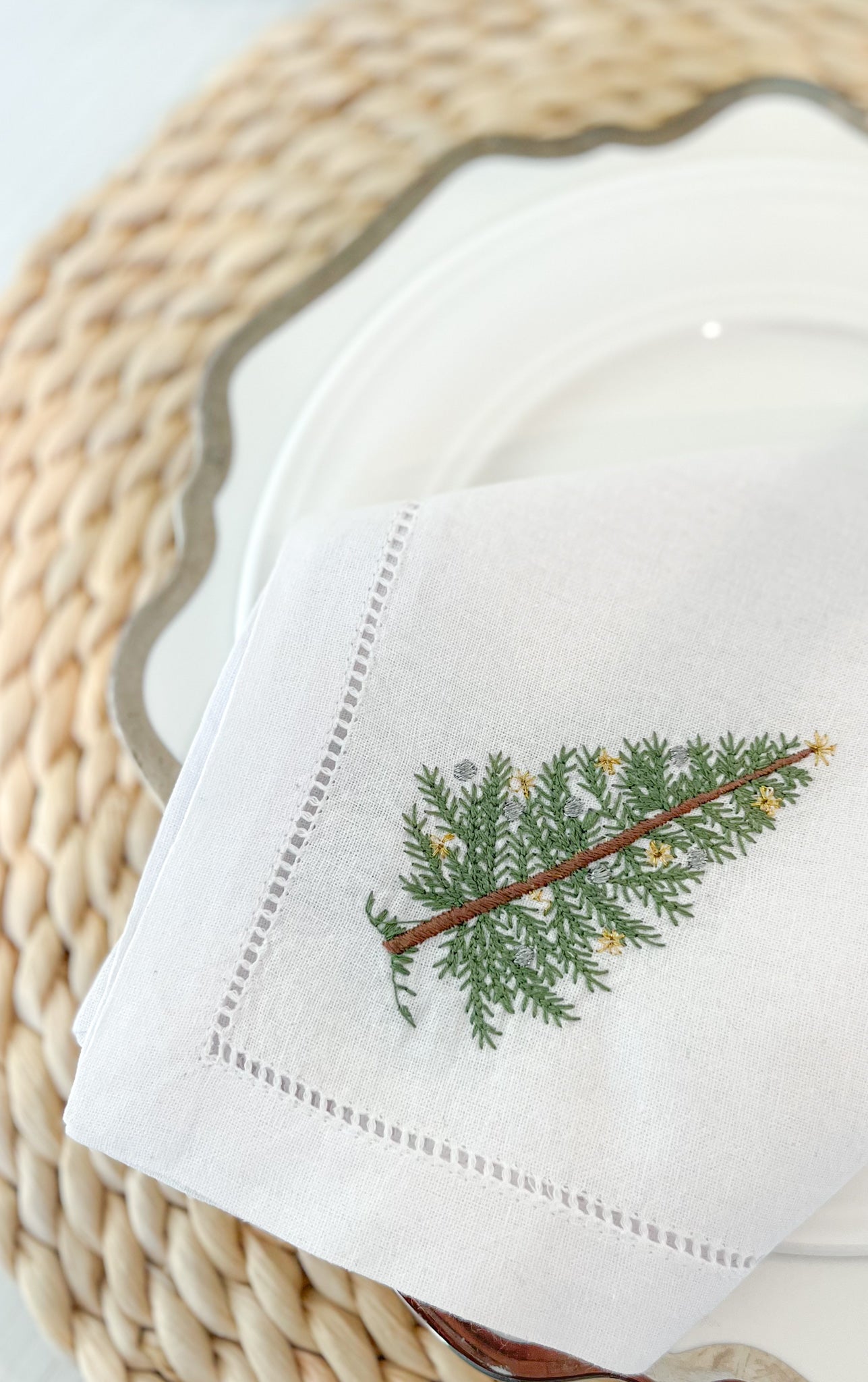 Christmas Wreath Napkins Set of 4