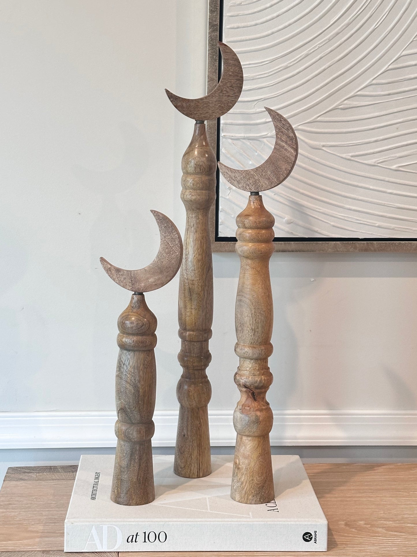 Ramadan Crescent Wooden Stand  _ Set of 3