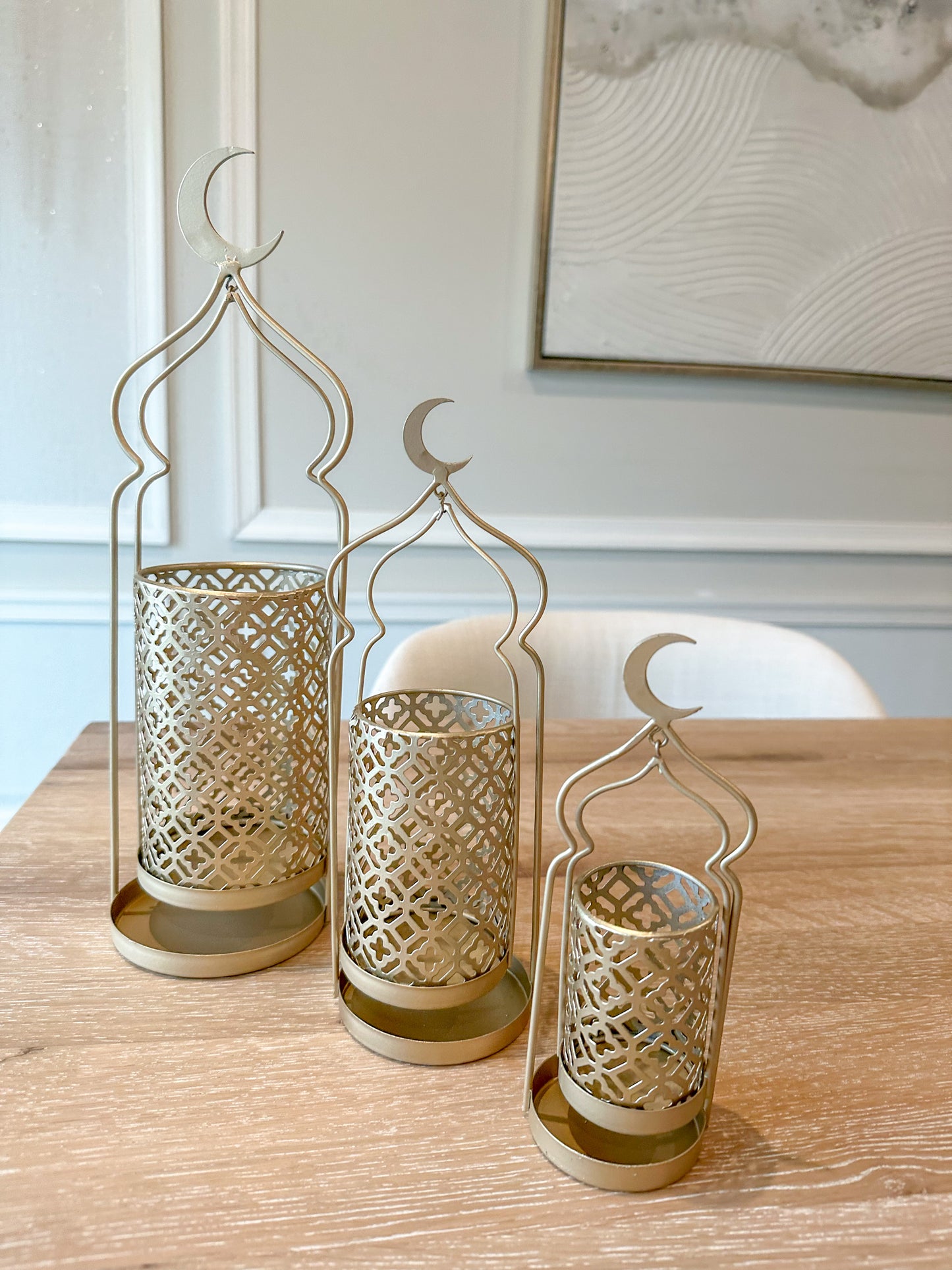 Gold Ramadan Lanterns Set