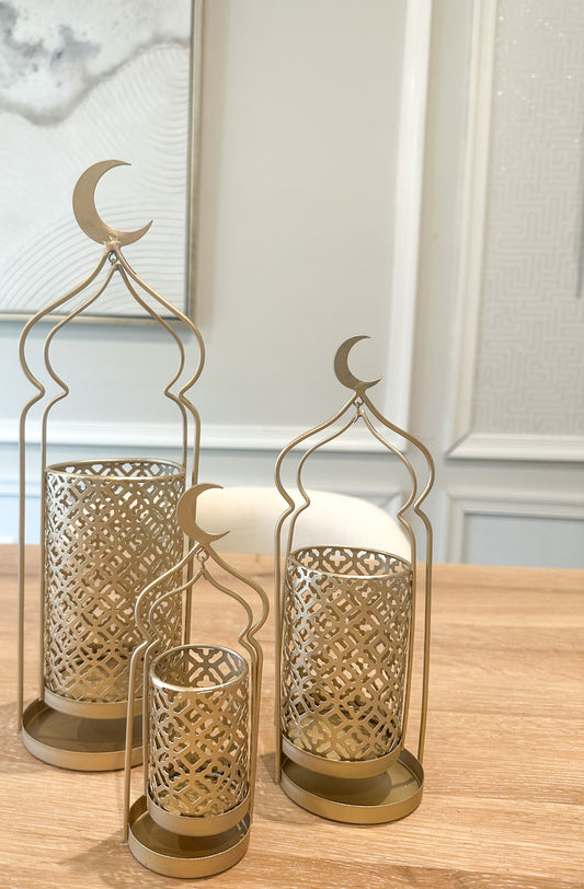 Gold Ramadan Lanterns Set