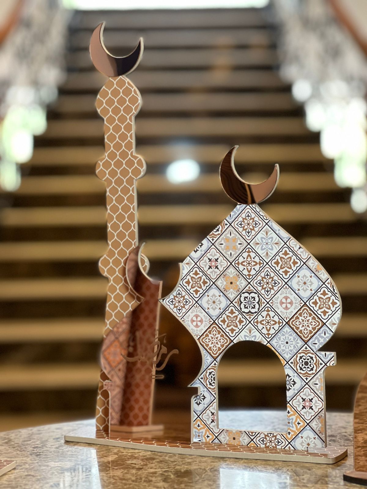Ramadan Moroccan Mosaic Mosque & tall Maathaneh Set