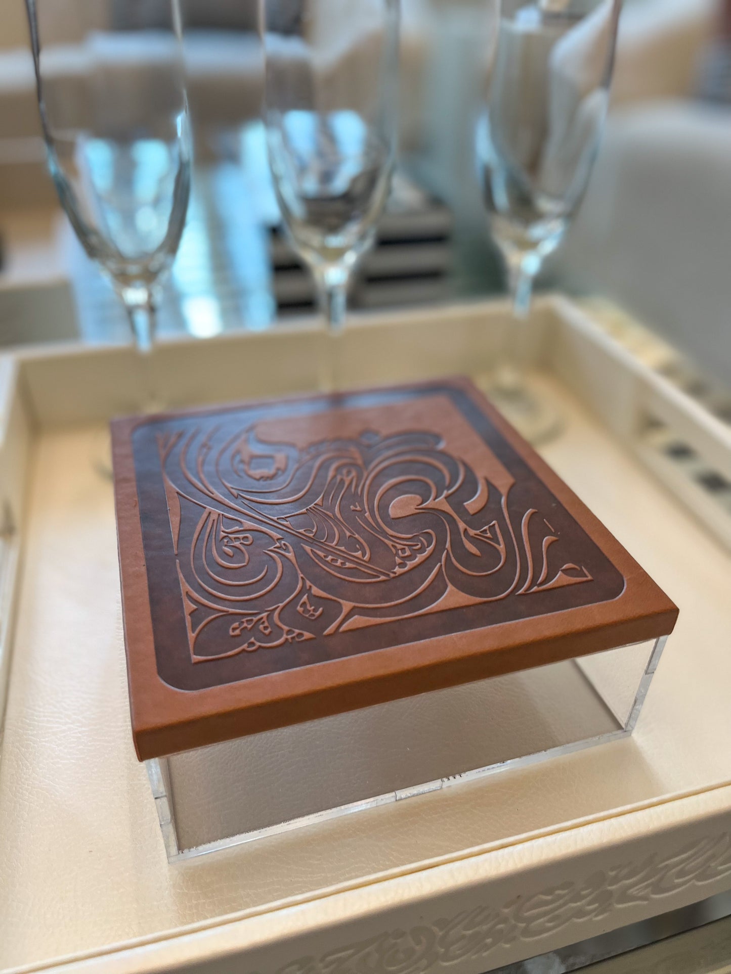 Square Acrylic Dessert Box (Maamool Box)