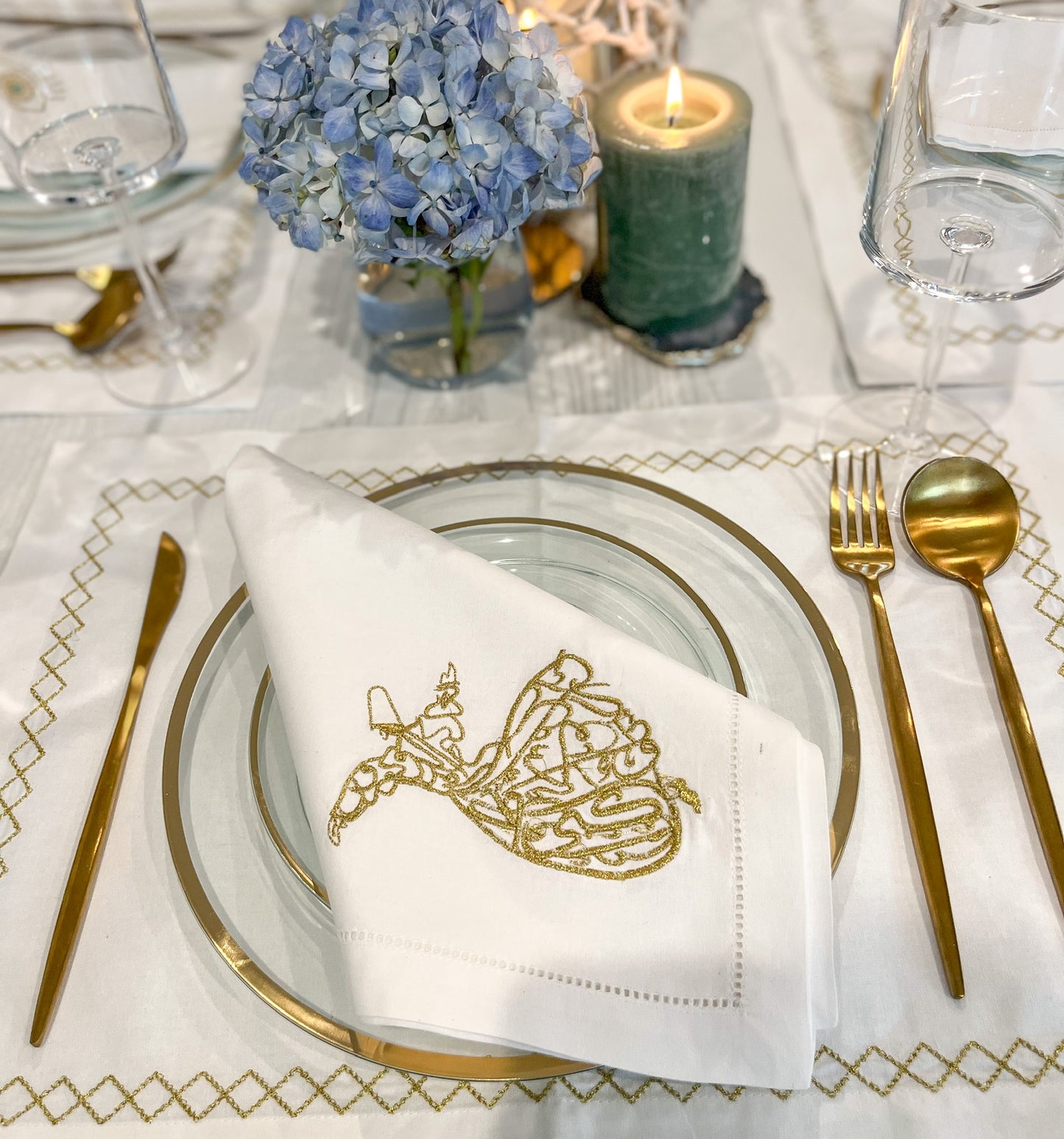 Gold Frame Placemats- Set of 4