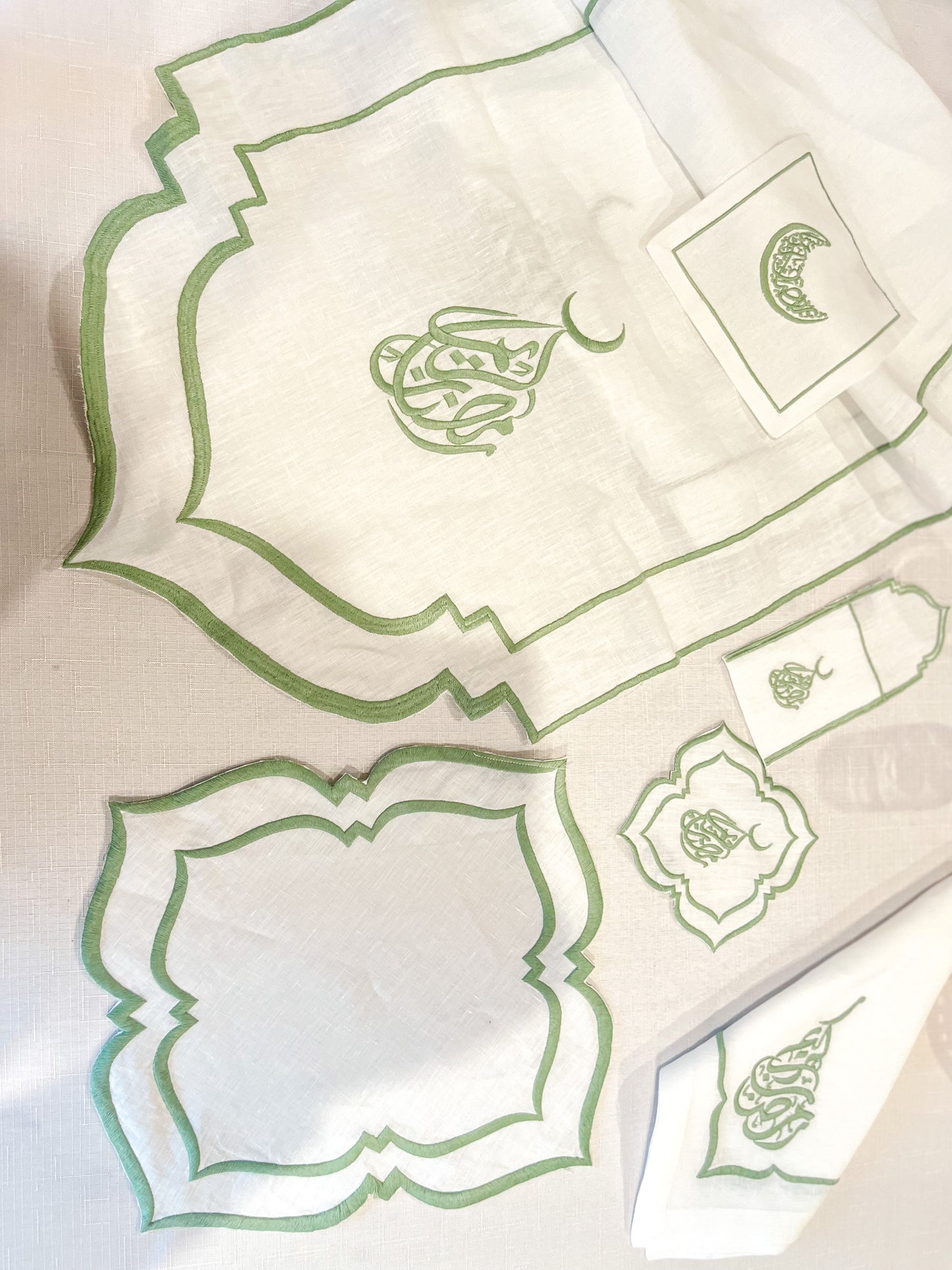 Ramadan Kareem Linen Cutlery Bag - Set of 4