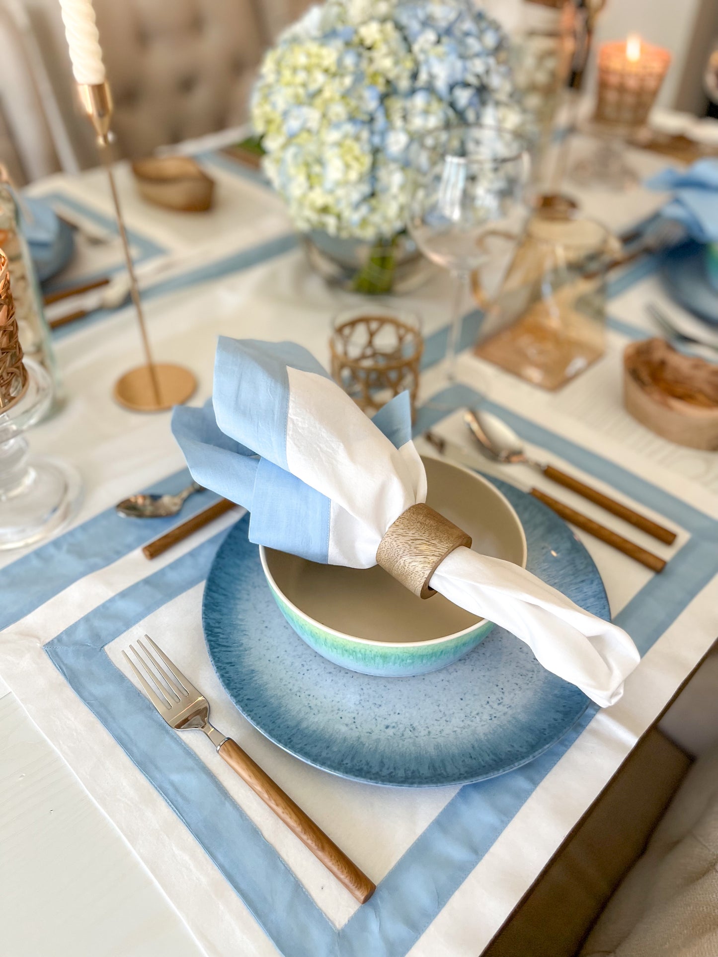 Sky Blue Outlined Placemats
