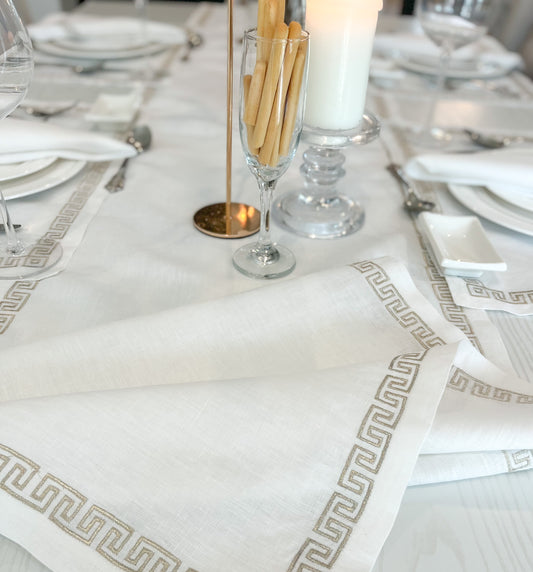 Greek Key Linen Set