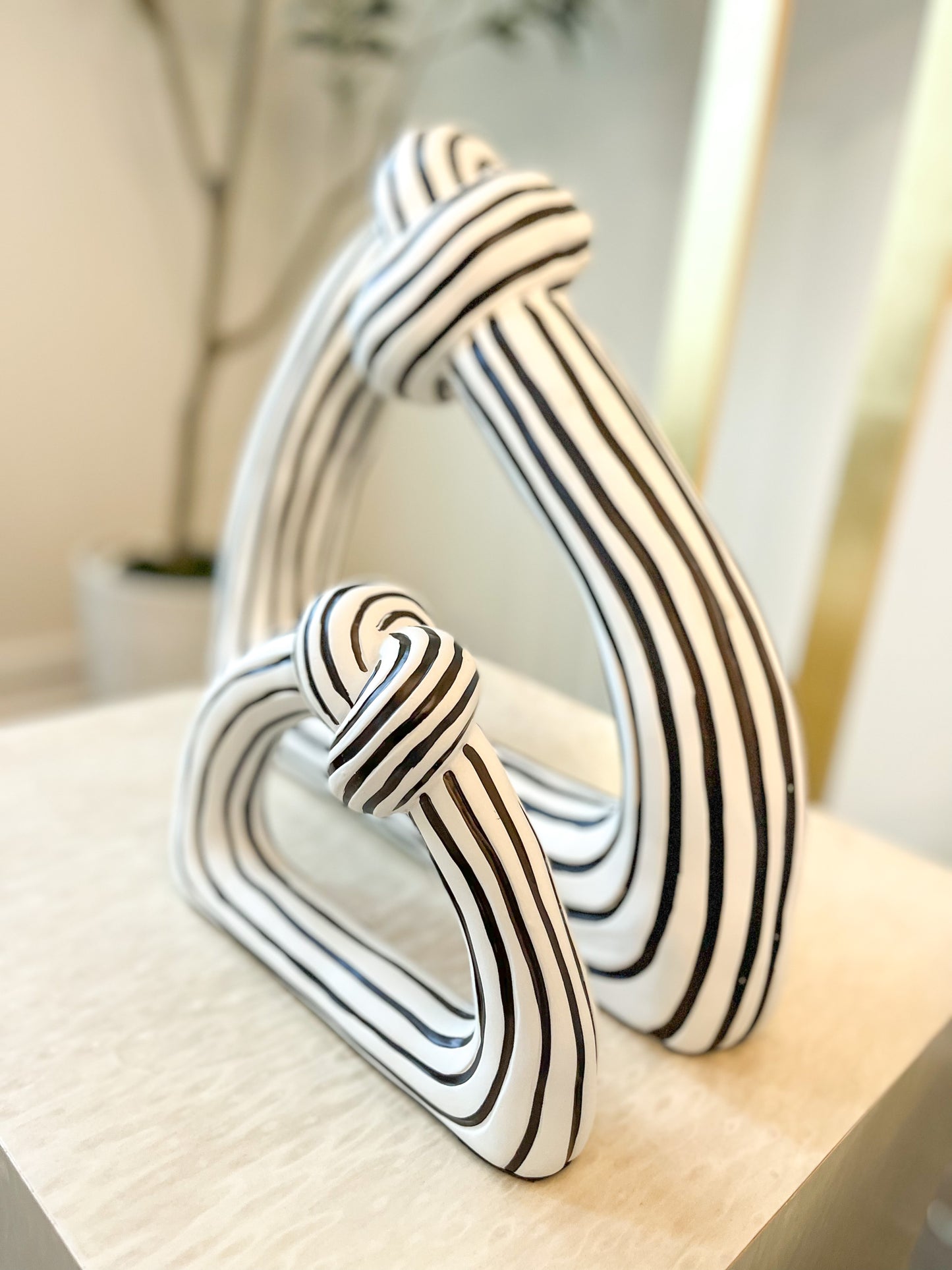 White and Black Knot Sculpture
