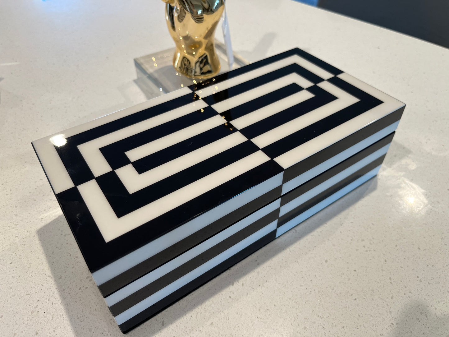 Black and White Mina Decorative Box