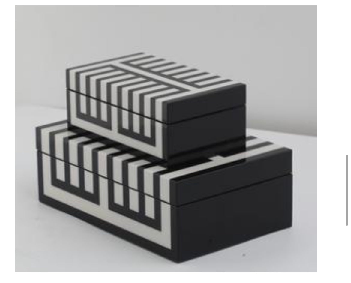 Black and White Decorative Storage Box