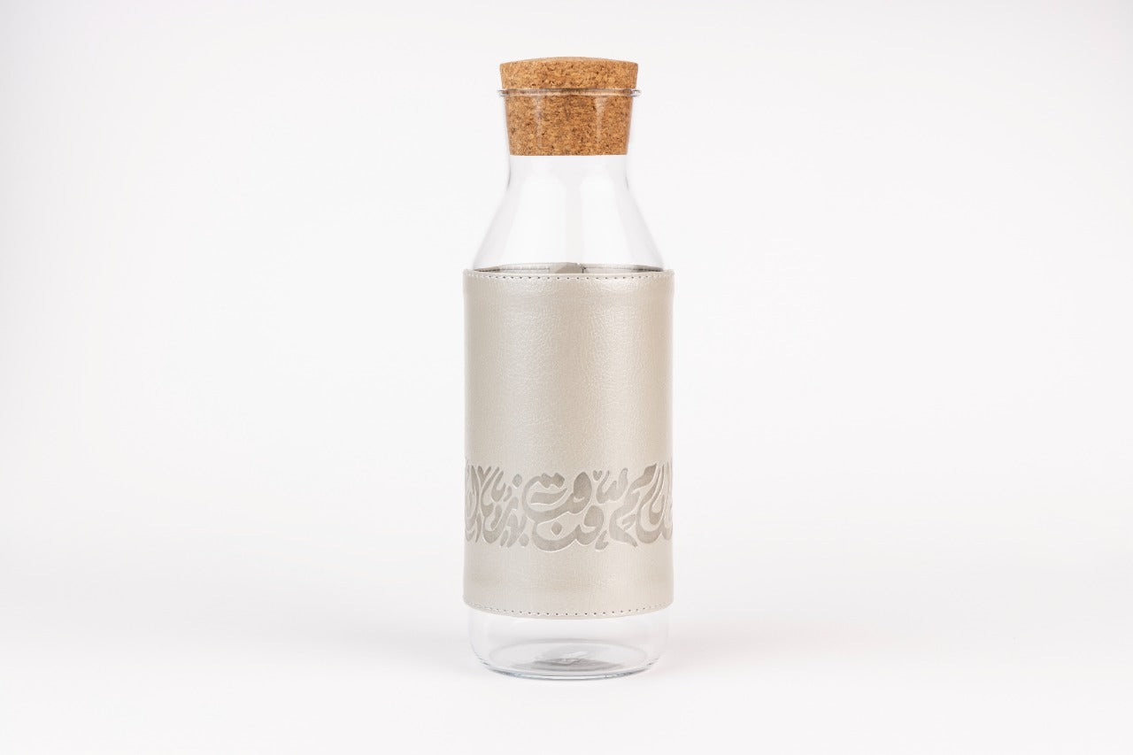 Calligraphy Leather Glass Carafe