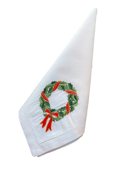 Christmas Wreath Napkins Set of 4