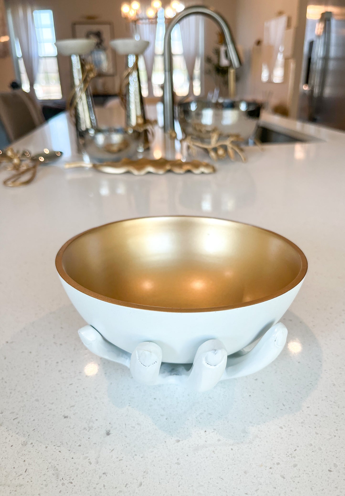 White and Gold Decorative Bowl